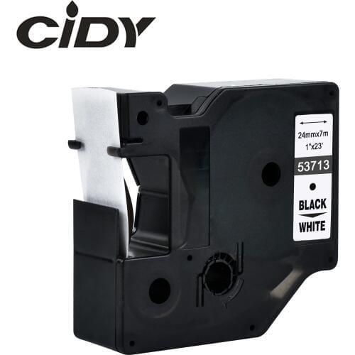 CIDY 1pcs 53713 53718 53710 Compatible 24MM black on white Dymo D1 Label Ribbons for Dymo Label Manager LM160 LM280 210 Dymo PNP