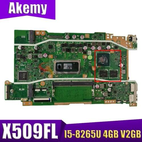 X509FL laptop mainboard W/ I5-8265U 4GB V2GB For ASUS Vivobook X509F X509FB X509FJ X509FL original motherboard mainboard test ok