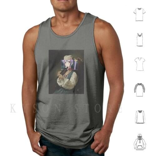 Renge Miyauchi Non Non Biyori Classical Art Tank Tops Vest 100% Cotton Anime Renaissance Classical Art Non