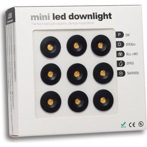 Mini Spot Led 12V Spotlight 1W IP65 Dimmable Recessed Ceiling Spotlight Spot Led Plafond Downlight Cabinet Showcase Lights 9PCS