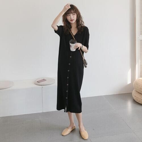 Fashion Maternity Clothes Pregnancy Dress Women Dress Solid Colors Dresses Loose Casual Black Vestido Embarazada Dresses BE50DR