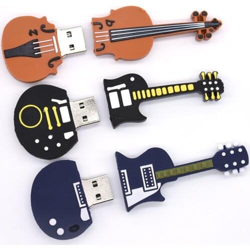 Musical Instruments Pen Drive 32GB 64GB 128GB Music Cartoons USB Flash Drive Pendrive 16GB Flash Memoria Stick Guitar U Disk