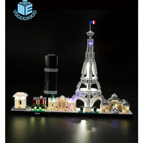 MTELE Brand LED Light Up Kit For Architecture Paris Compatile With 21044 (NOT Include The Model)
