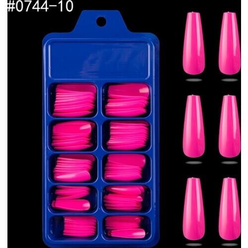 100pcs/box Nail Tips Long Ballet Coffin Fake Nails Full Coverage Fake Nails Artificial Nail Applique Art Removable Fake Nails