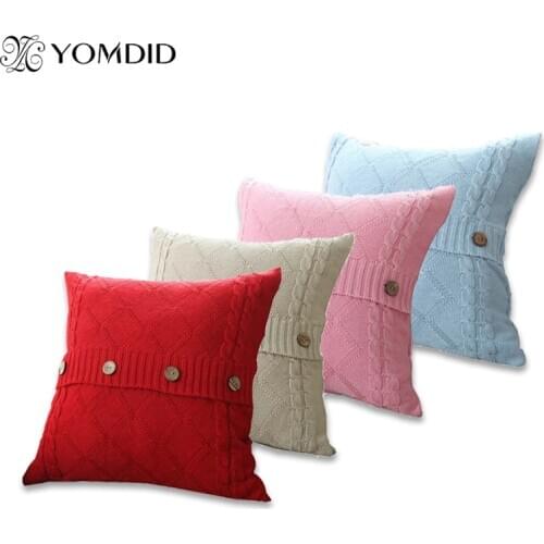 Nordic Pillowcase 45x45cm Cotton Knitted Home Decor Cushion Cover Pillow Cover Sofa Car Decorative Beige Coffee Cushion Cover