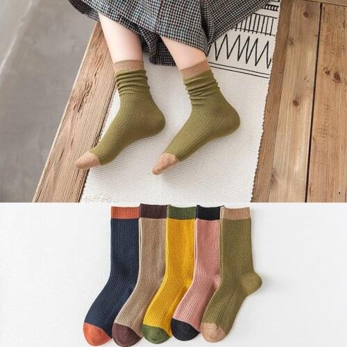 New Clearance Sales Cotton Women Long Socks Winter Warm College Kawaii Girls Cute Underwear Female Harajuku Retro Long Socks