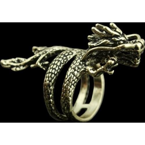 New Retro Adjustable Exaggerated Dragon Rings Fashion Open Mens Rings Domineering For Male Female Personality Single Ring