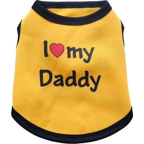 Pet Clothing Dog Products Flannelette Thickening "Daddy" Small Dog Vest Wholesale Autumn and Winter Style Clothes for Pets