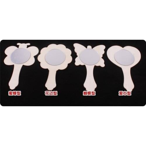 Wholesale DIY Wooden Mirror Models Creative Pearl Clay Mirror Molds Childrens Promotional Gift