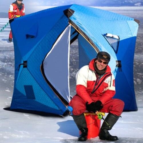 Winter Fishing House Cotton Padded Winter Fishing Tent Ice Fishing House Warm-Keeping Cold-Proof Snow-Proof Cotton Padded Tent