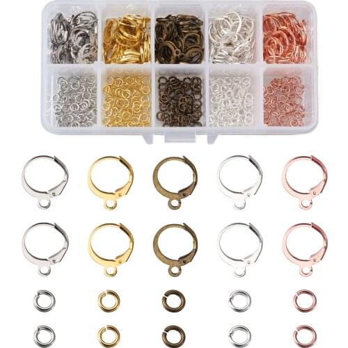 Pandahall 1Box Brass Huggie Hoop Earring Findings & Close but Unsoldered Jump Rings for DIY Earring Jewelry Making