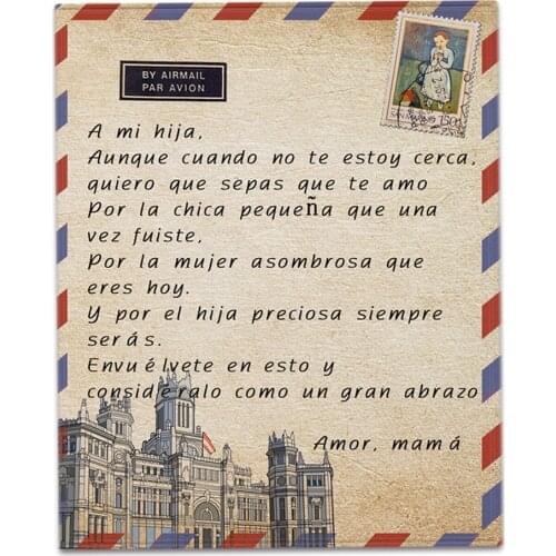 New Spanish Letters Blanket to My Daugther in Spanish Throw Blanket for Love Birthday Gift Bed Sofa Home Textiles