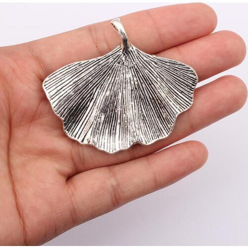 4PCS Antique Large Tone Ginkgo Biloba Leaves Charms Pendants for Necklace Bracelet Making Jewelry Findings 53x44mm