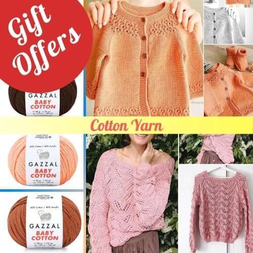 Gazzal Baby Cotton 8 Ball Hand Knitting Yarn, 50 grams 165 meters, Acrylic, Crochet, Clothes, Sport, Cardigan, Blouse, Knit, Quality, Amigurumi, Hobby, Palmie Store, Made In Turkey - DIY