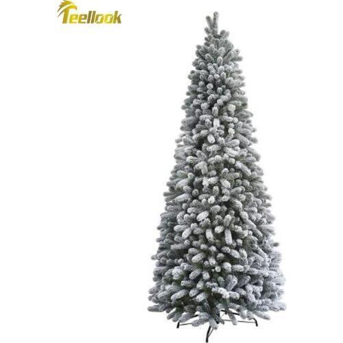 Teellook 1.2m/3.0m snow falling PVC Christmas tree New Year Christmas Mall hotel home decor pencil tree