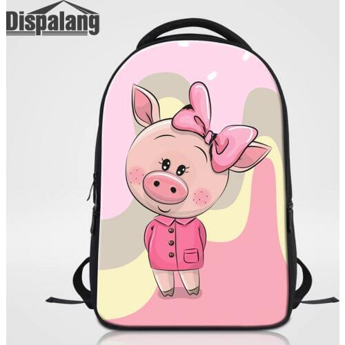 Laptop Backpack Under 14 Inch Notebook Cute Cartoon Pig Printing Women Travel Rucksack Shoulder Bags Girls New Fashion Schoolbag