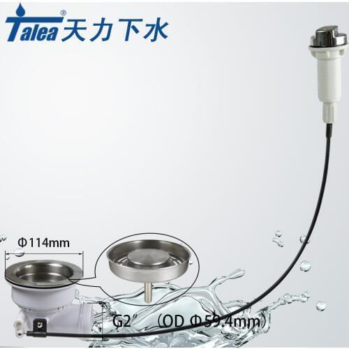 Talea 114mm Bowl type table Control Sink Strainer Trap Sink Strainer with overflow sewage Trap Catch Catcher Plug Drain Waste