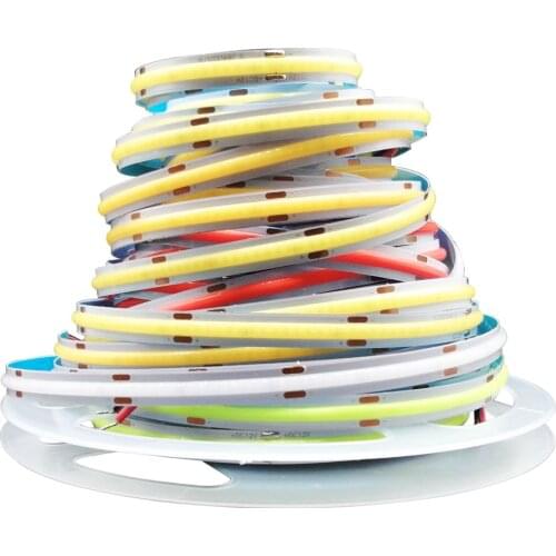 COB LED Strip Light 384LEDs High Density Flexible SMD3014 Linear Ribbon Dimmable Red Green Blue Warm Nature/Cool White DC12V 24V