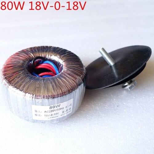 80W Pure Copper Toroidal Transformer 80W Dual 18V Amplifier Transformer For LM1875 Amp
