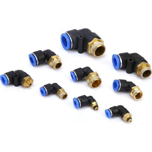 4mm 6mm 8mm 10mm Tube To 1/8" 1/4" 3/8" 1/2" BSP Male Thread Elbow One Touch Air Pneumatic Pipe Fitting Quick Connector