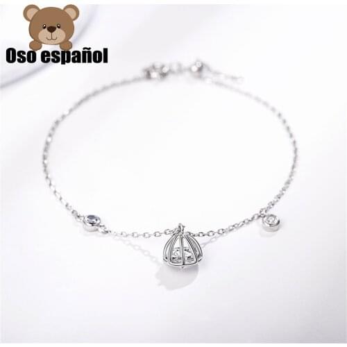 TS-SL017 High Quality Original Cute Spanish Bear Gemstone Pendant Necklace Self-designed Jewelry Sterling Silver Bracelet