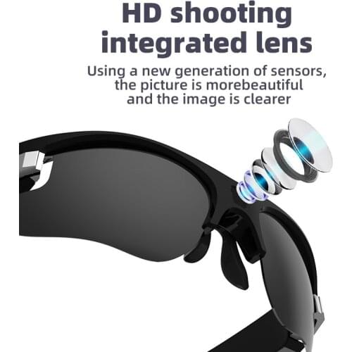 HD 1080P Camera Smart Glasses Polarized Lens Sunglasses Camera Action Sport Video Camera Glasses support 128G memory card