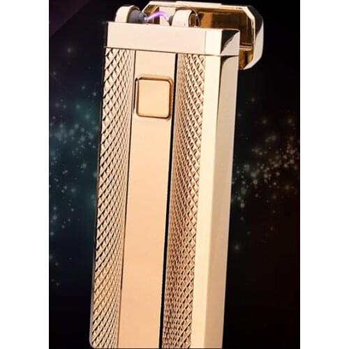 High Quality Super Thin with Side Button Pulsed ARC Windproof Electronic Rechargeable USB Flameless lighter