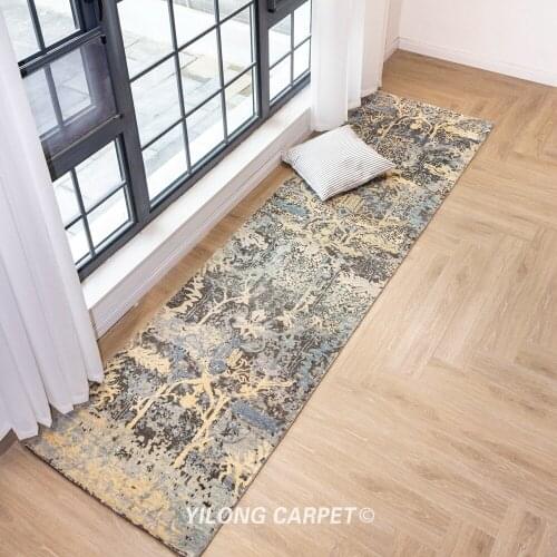 Yilong 2.7'x10' Long hand knotted wool carpets Strip corridor rug Runner (YLRugP2173)