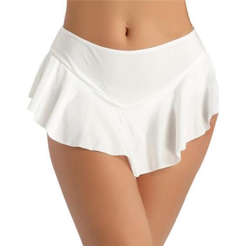 Women Adults Stretchy Skirt With Built-in Shorts Ballet Dance Mini Skirt Girls Summer Beach Tennis Short Skirt