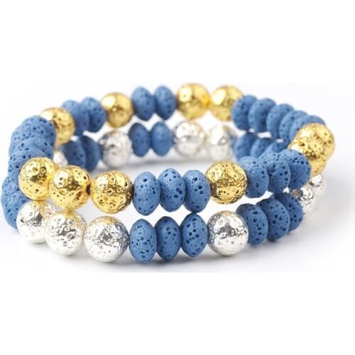 Joker Lava-rock Bracelet Female Euramerican Popularity Deserve To Act The Role of Volcanic Rock Beach Bohemian Characteristics