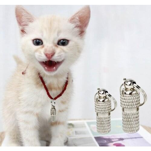 Dog Cat Storage Tube Anti Lost Silver Address Label Pet Kitten Puppy ID Tags Mini Metal Collar Tube Pendants Dog Accessories