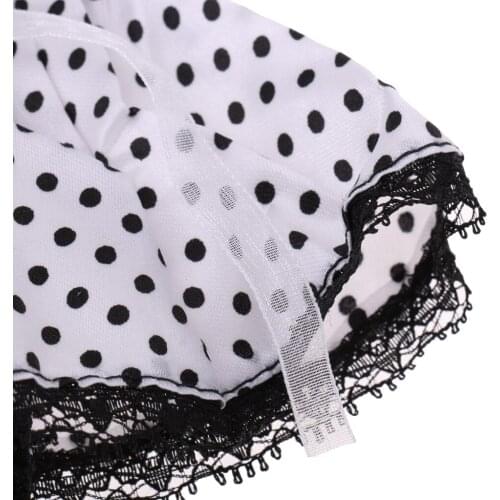 2x Fashion Doll Clothes Tee Dress Skirt Gown with Wave Spot for Barbie Dolls