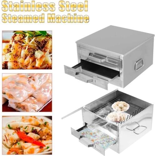 2 Layer Stainless Steel Steamed Vermicelli Roll Machine Kitchen Cooking Steamer Drawer Tray Fast Making DIY Food