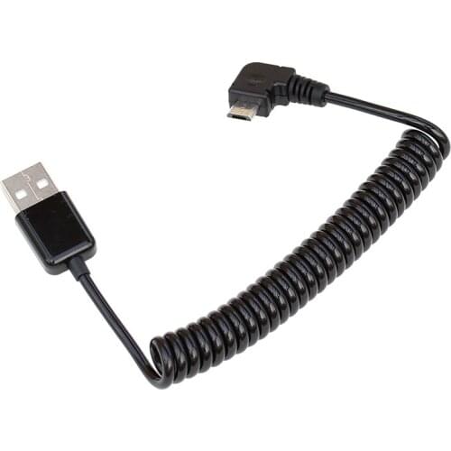 25cm Spring Coiled USB 2.0 Male to Micro USB Data Sync Charger Cable