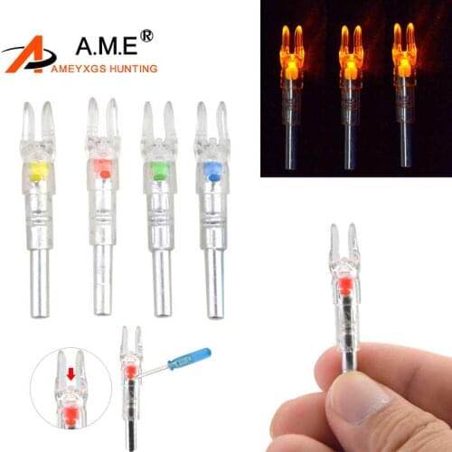 3pcs/lot Archery 4 Colors Lighted Nock Bow LED Nock 24 grains Hunting Arrow Nocks fit for Bolt 7.6mm Inner Diameter