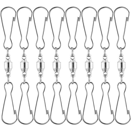 8 Pack Spinning Double Clip Swivel Hooks for Wind Spinners, Windsock, Bird Feeders, Wind Chimes Crystal Twisters Party