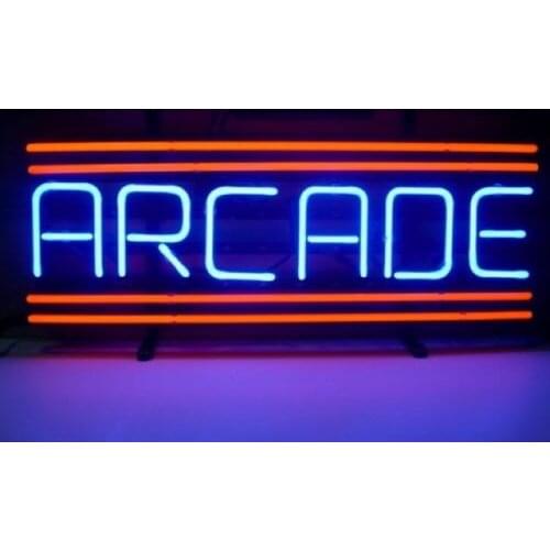 14“x10" Arcade Game Room Custom Neon Light Lamp Sign Beer Bar Handmade Real Glass Decorate Home Wall Room Windows Tube Artwork