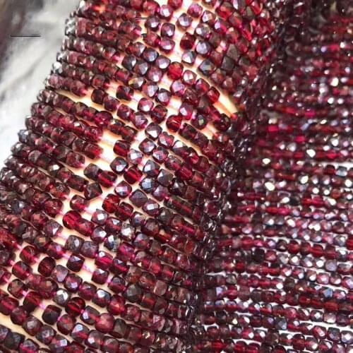 AAAA LOOSE BEADS RE/PURPLE/orange square faceted 4*4.5mm Wholesale for DIY Jewelry necklace 36cm