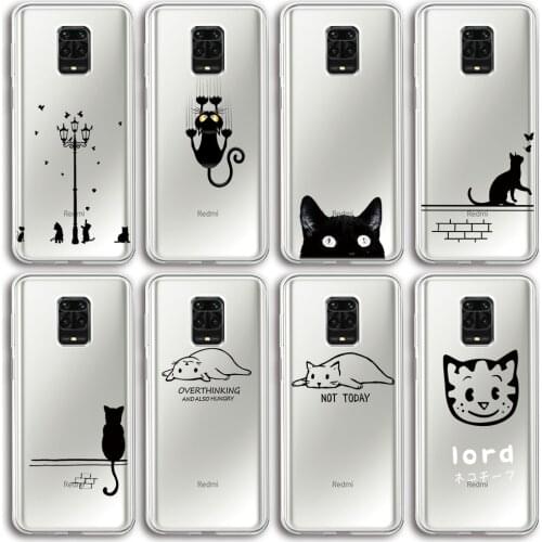 Animal Cat Art Cute Funda Case for Redmi Note 9 9S 10 10S 8 9i 9A 9C 8A 8T 9T 7 6 K40 K30S Poco X3 F3 C3 M3 NFC Pro MAX Silicone