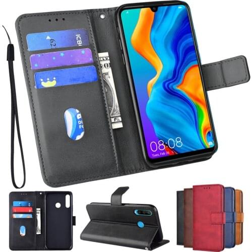 PU Leather Flip Wallet Case For Huawei P40 P30 P20 Pro P10 P9 P8 Lite 2017 P Smart 2021 Y5 Y6 Y7 Prime Y9 2019 2018 Cover Case