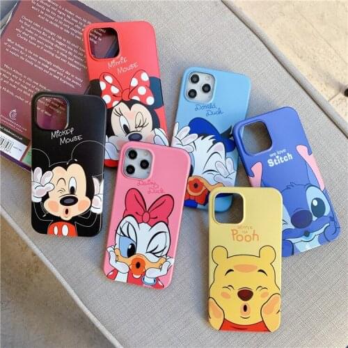 Disney suitable for iphone12 Pooh bear frosted mobile phone shell iphone12pro Donald Duck anti-drop soft shell 7p xs