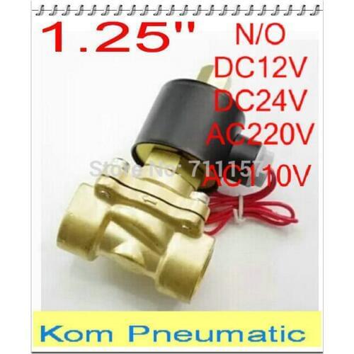N/O Normally Open 1.25" Electric Solenoid Valve Water Air Gas Oil 2W350-35 G 1-1/4" 24v 110v 220v 110v DC AC