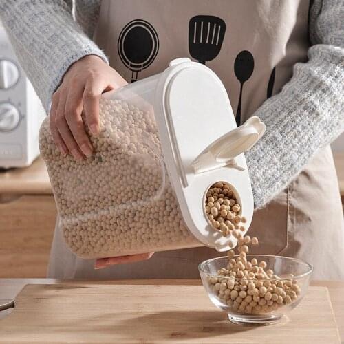 Large Capacity Food Storage Container Kitchen Organizer Sealed Fresh-Keeping Box Cereal Dispenser Transparent Storage Tank