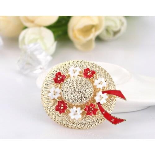 Korea Fashion Women Brooch Trend Alloy Flower Hat Corsage Brooch Pin for Girl Jewelry Accessories