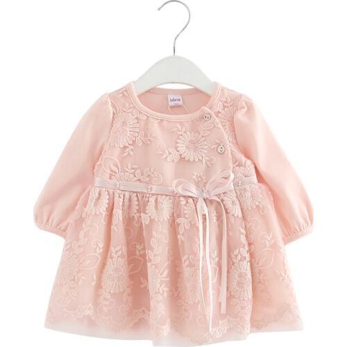 Lace embroidery pearls baby girls dress baby girl clothes baby dresses children clothing ball gown vestidos 0-2 yrs 3 color