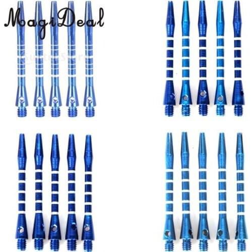 MagiDael Lightweight 5Pcs 52mm 2BA Anodised Aluminium Re-Grooved Striped Aluminum Dart Shaft for Indoor Darts Game Funny Gift