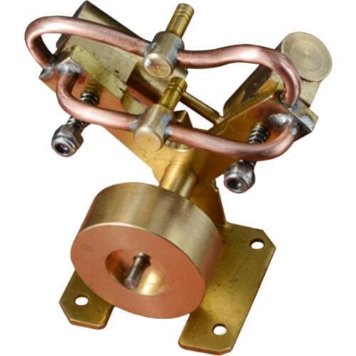 Mini V-shape Pure Copper Double Cylinder Steam Engine Model Toy Durable Creative Educational Gift for Kid Learning Science Kit