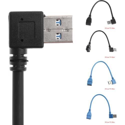 OOTDTY USB 3.0 Type A Left/Right Angle 90 Degree Male To Straight Female Adapter Cable Extension Cord