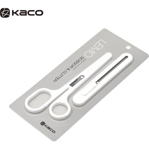Original Kaco LEMO Scissors with Utility Knife Office Stationery Knife Flexible Rust Prevention Shears paper cutting scissors