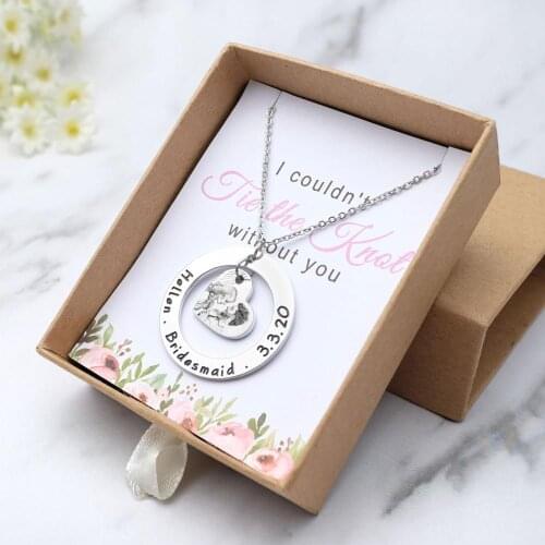Personalized Bridesmaid Necklace with Photo, Custom Photo Necklace Bridesmaid Gift Bridal Party Necklace Bridesmaid Jewelry